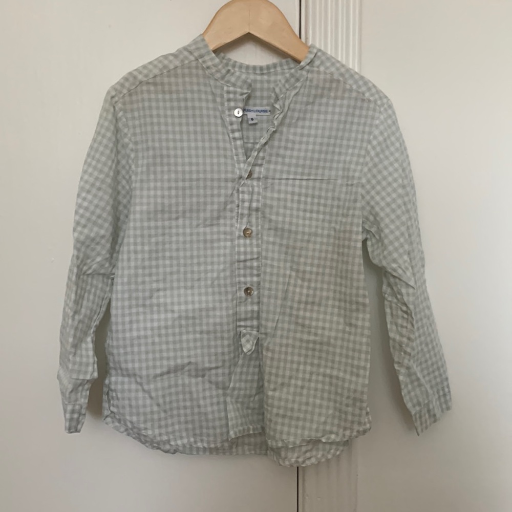 Louis Louise button front plaid top